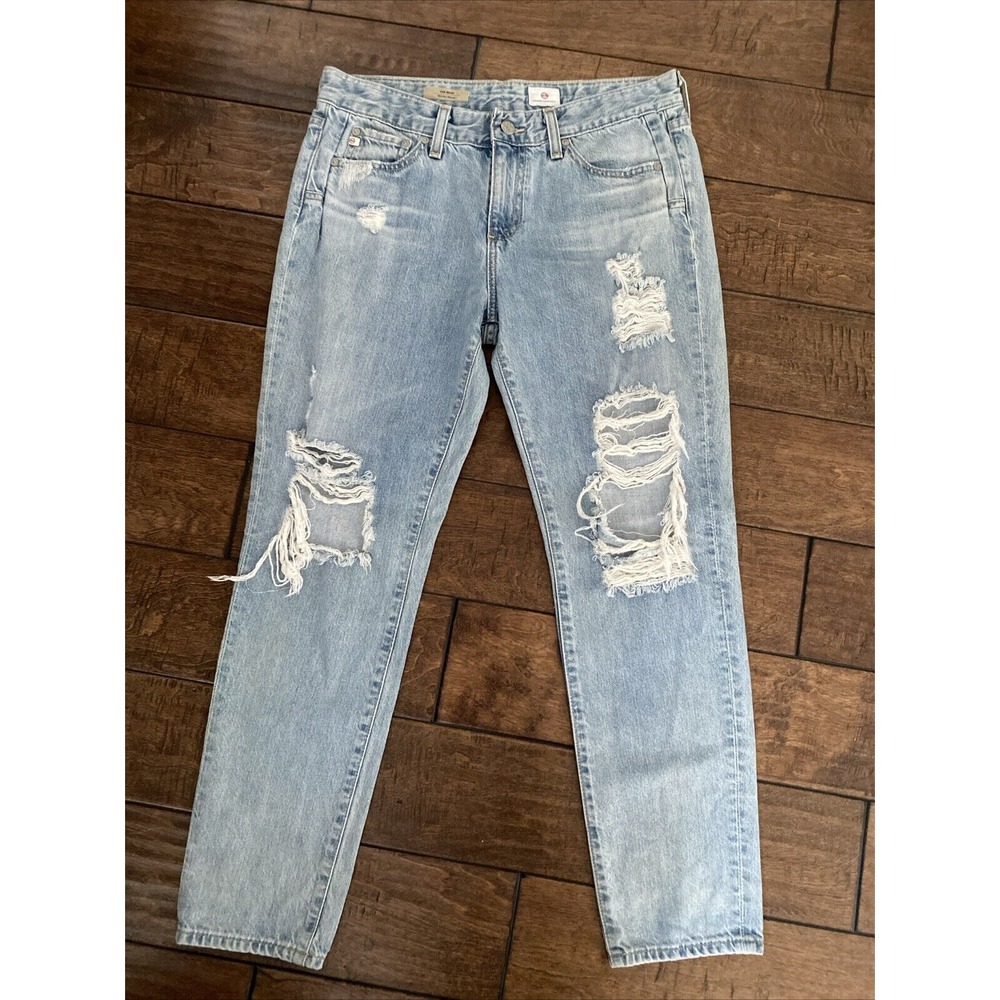 AG Adriano Goldschmied The Beau Slouchy Skinny Jeans SZ 28R light wash